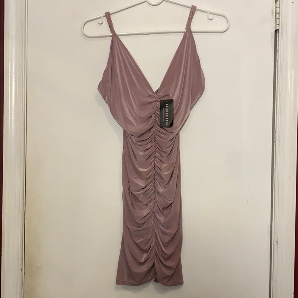 Fashion Nova Nora Ruched Dress - Mauve MD5477 - Picture 2 of 7